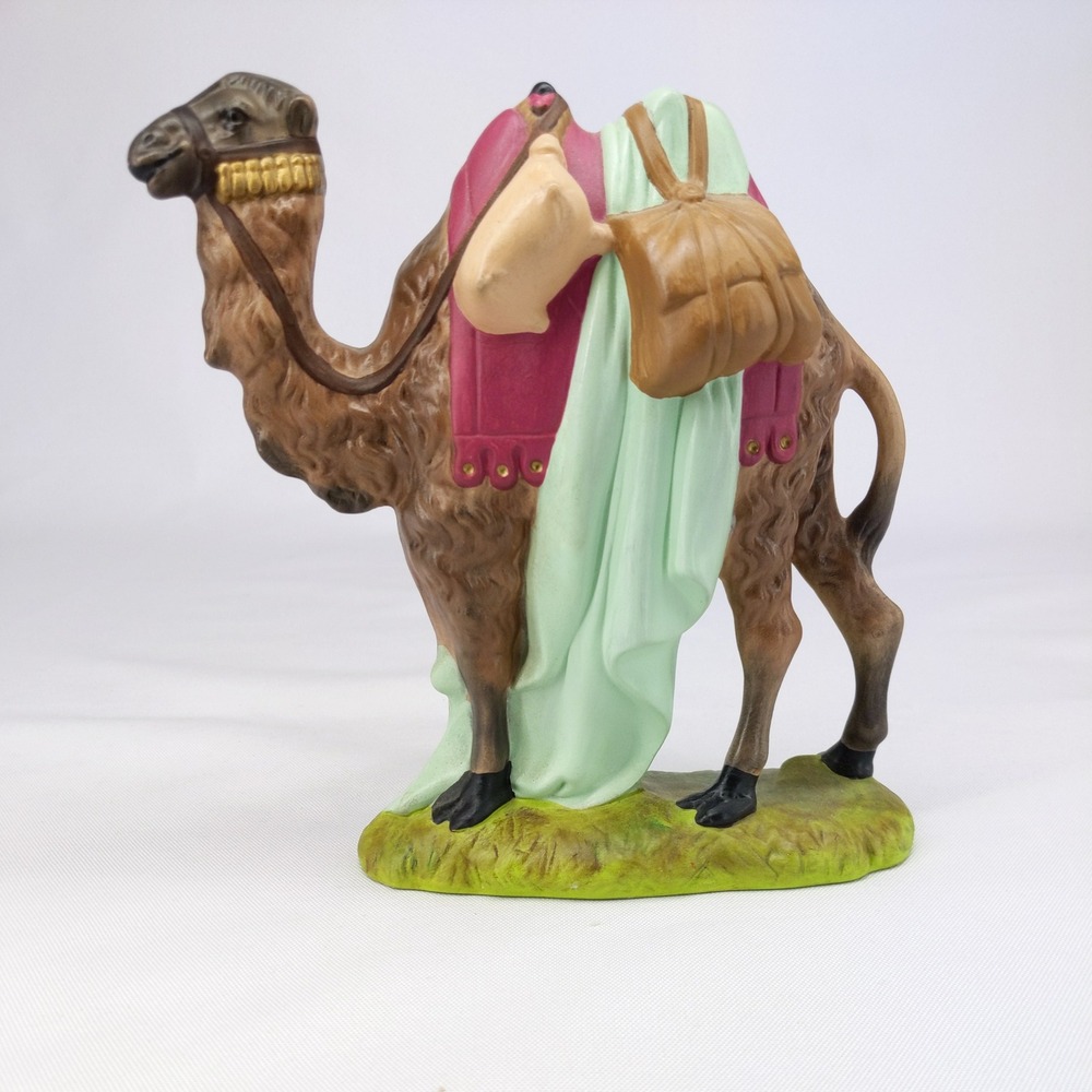Atlantic Mold Camel Figurine 7.5 "Brown Ceramic Nativity Dromedary Vintage